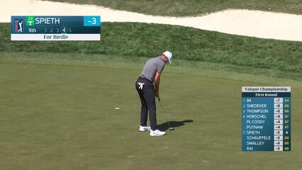 Jordan Spieth drains 8-foot birdie putt on No. 5 at Valspar