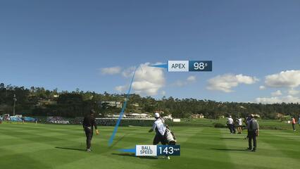 Hideki Matsuyama hits 217-yard approach to 11 feet, sets up birdie on No. 8 at AT&T Pebble Beach