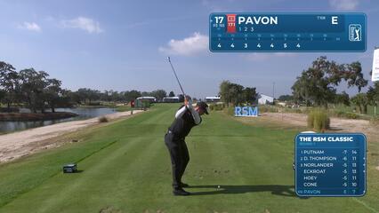 Matthieu Pavon hits 185-yard approach to 8 feet, sets up birdie on No. 17 at The RSM Classic