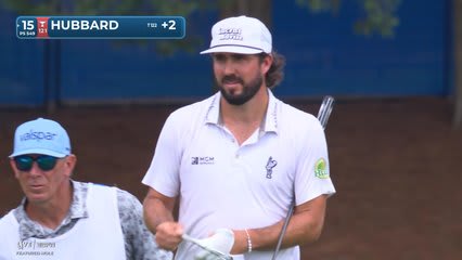 Mark Hubbard sinks 2-foot putt for birdie on No. 15 at Wyndham