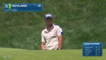 Viktor Hovland makes birdie on No. 15 at Travelers