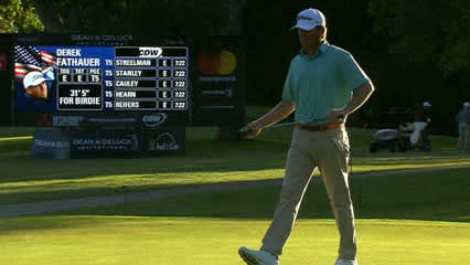 Derek Fathauer drains a lengthy putt for birdie at DEAN & DELUCA