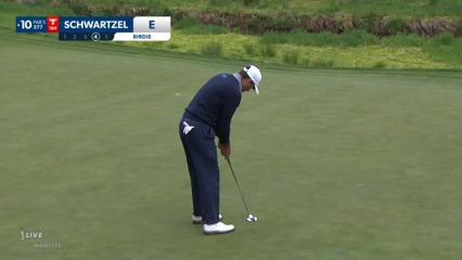 Charl Schwartzel sinks a 26-foot birdie putt at Wells Fargo