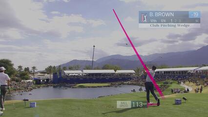 Blades Brown sinks 26-foot birdie putt on No. 17 at The American Express