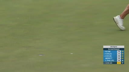 Tyler Duncan sinks a 51-foot birdie putt on No. 9 at 3M Open