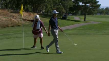 Peter Kuest sticks approach close leading to birdie at Utah Championship