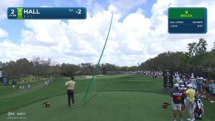 Harry Hall holes out 51-foot birdie putt on No. 2 at Arnold Palmer