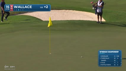 Matt Wallace drains 6-foot putt for birdie on No. 15 at Wyndham