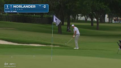 Henrik Norlander makes birdie on No. 1 at Charles Schwab