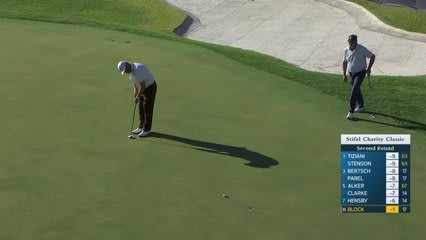 Michael Block makes birdie on No. 18 at Stifel Charity Classic