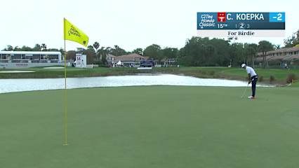 Chase Koepka sinks a 45-foot birdie on No. 15 in Round 1 at The Honda Classic
