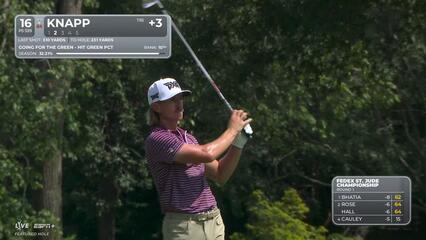 Jake Knapp sinks a 21-foot birdie putt on No. 16 at FedEx St. Jude