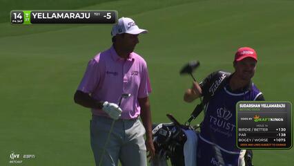 Sudarshan Yellamaraju drains 7-foot putt for birdie on No. 14 at Truist Championship