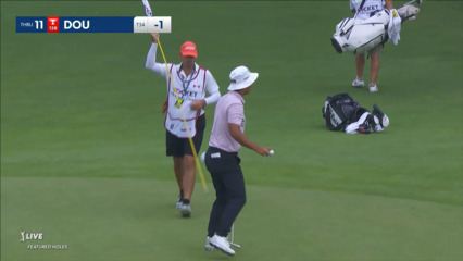 Zecheng Dou's excellent tee shot to 3-feet at Rocket Mortgage