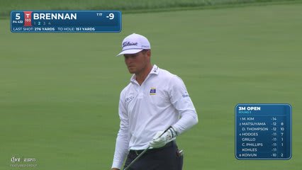 Michael Brennan gets up-and-down from 153 yards for birdie on No. 5 at 3M Open