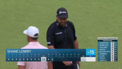 Shane Lowry sinks 26-foot birdie putt on No. 11 at Travelers