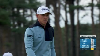 Grant Forrest rolls in a 3-foot birdie putt at Genesis Scottish Open