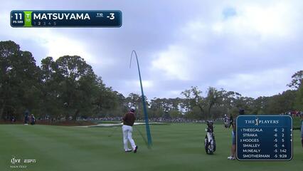 Hideki Matsuyama sinks 4-foot birdie putt on No. 11 at THE PLAYERS