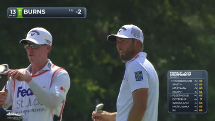 Sam Burns drains 20-foot birdie putt on No. 13 at FedEx St. Jude