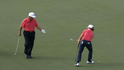 Lee Trevino's lengthy birdie putt at PNC Father Son