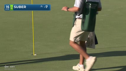 Jackson Suber drains 6-foot birdie putt on No. 15 at Biltmore Championship