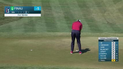 Tony Finau sinks 7-foot birdie putt on No. 5 at Valspar