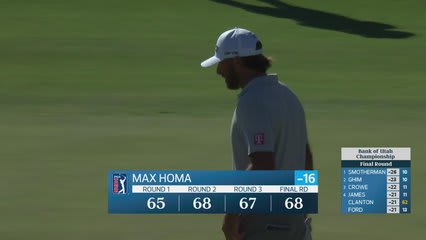 Max Homa drains 23-foot birdie putt on No. 18 at Bank of Utah