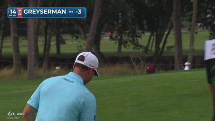 Max Greyserman sinks 3-foot birdie putt on No. 14 at THE CJ CUP