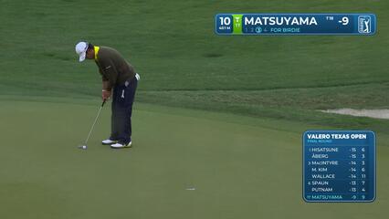 Hideki Matsuyama drains 11-foot birdie putt on No. 10 at Valero