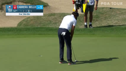 Rafa Cabrera Bello makes birdie on No. 14 at Valero