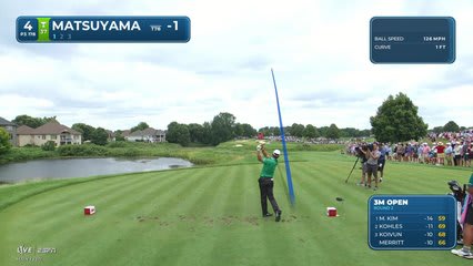 Hideki Matsuyama sinks 32-foot birdie putt on No. 4 at 3M Open
