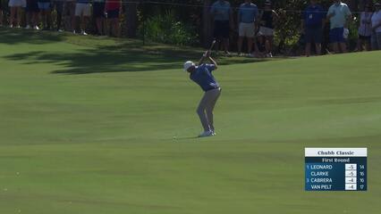 Bo Van Pelt makes birdie on No. 18 at Chubb Classic