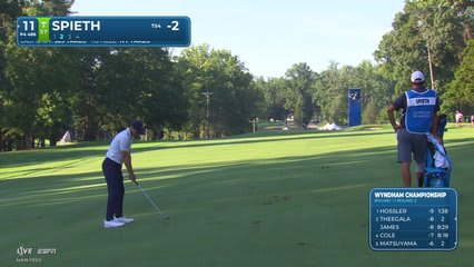 Jordan Spieth's 175-yard approach sets up birdie on No. 11 at Wyndham