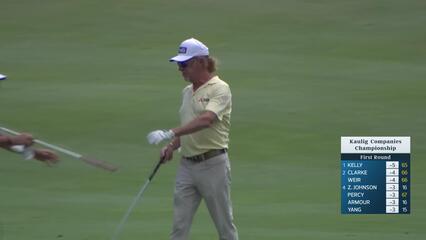 Miguel Angel Jiménez makes birdie on No. 16 at Kaulig Companies Championship