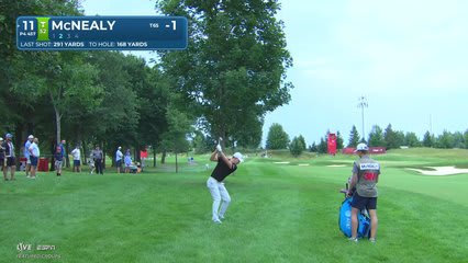 Maverick McNealy's 171-yard approach sets up birdie on No. 11 at 3M Open