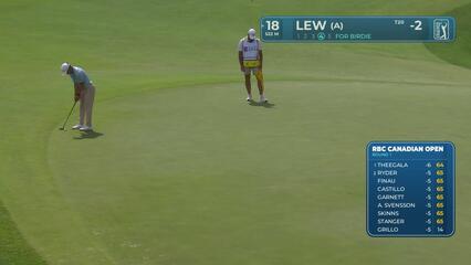 Dawson Lew taps in for birdie on No. 18 at RBC Canadian