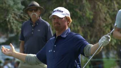 Tim Petrovic's approach rolls in close at Shaw Charity