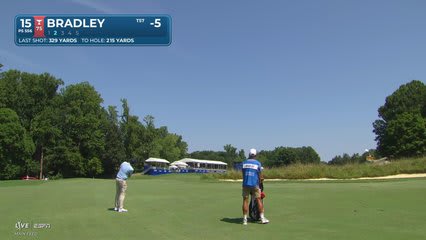 Keegan Bradley taps in for birdie on No. 15 at Wyndham