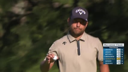Xander Schauffele drains 17-foot putt for birdie on No. 17 at Baycurrent