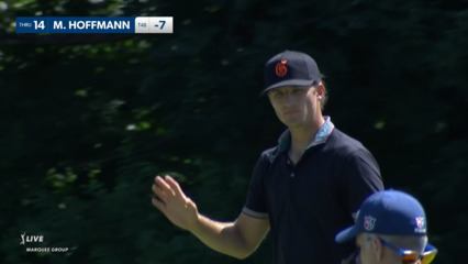 Morgan Hoffmann sinks a 25-foot birdie putt at John Deere