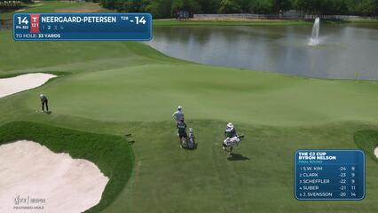 Rasmus Neergaard-Petersen sinks 3-foot birdie putt on No. 14 at THE CJ CUP