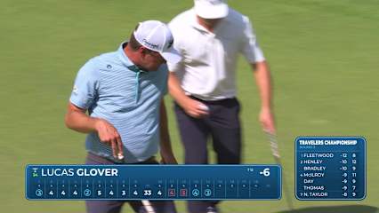 Lucas Glover makes birdie on No. 14 at Travelers