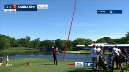 Rory Sabbatini dials in tee shot to yield birdie at Wells Fargo