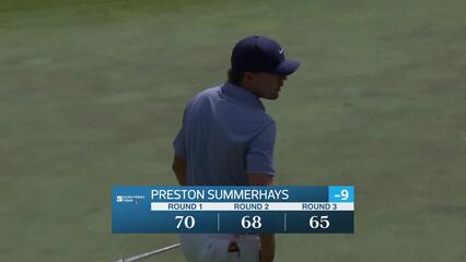 Preston Summerhays holes out for birdie from 23-feet on No. 18 at BMW Charity Pro-Am