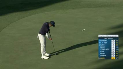 Austin Cook holes 15-footer for birdie at Fortinet Championship