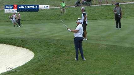 Dawie van der Walt goes at flag from rough and birdies at John Deere