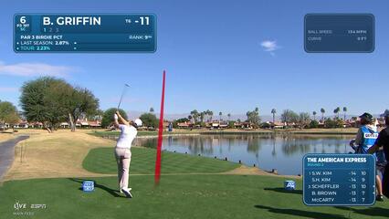 Ben Griffin sinks 50-foot birdie putt on No. 6 at The American Express