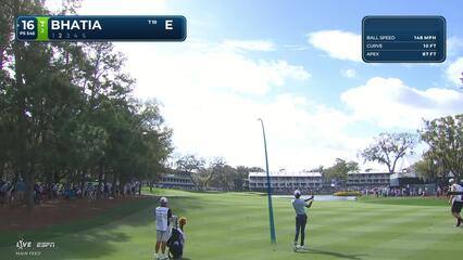 Akshay Bhatia hits 240-yard approach to 27 feet, sets up birdie on No. 16 at THE PLAYERS