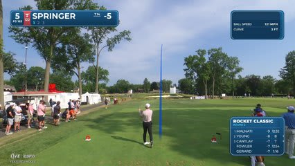 Hayden Springer hits tee shot to 14 feet, sets up birdie on No. 5 at Rocket Classic