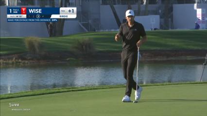 Aaron Wise makes a 14-footer for birdie at Honda